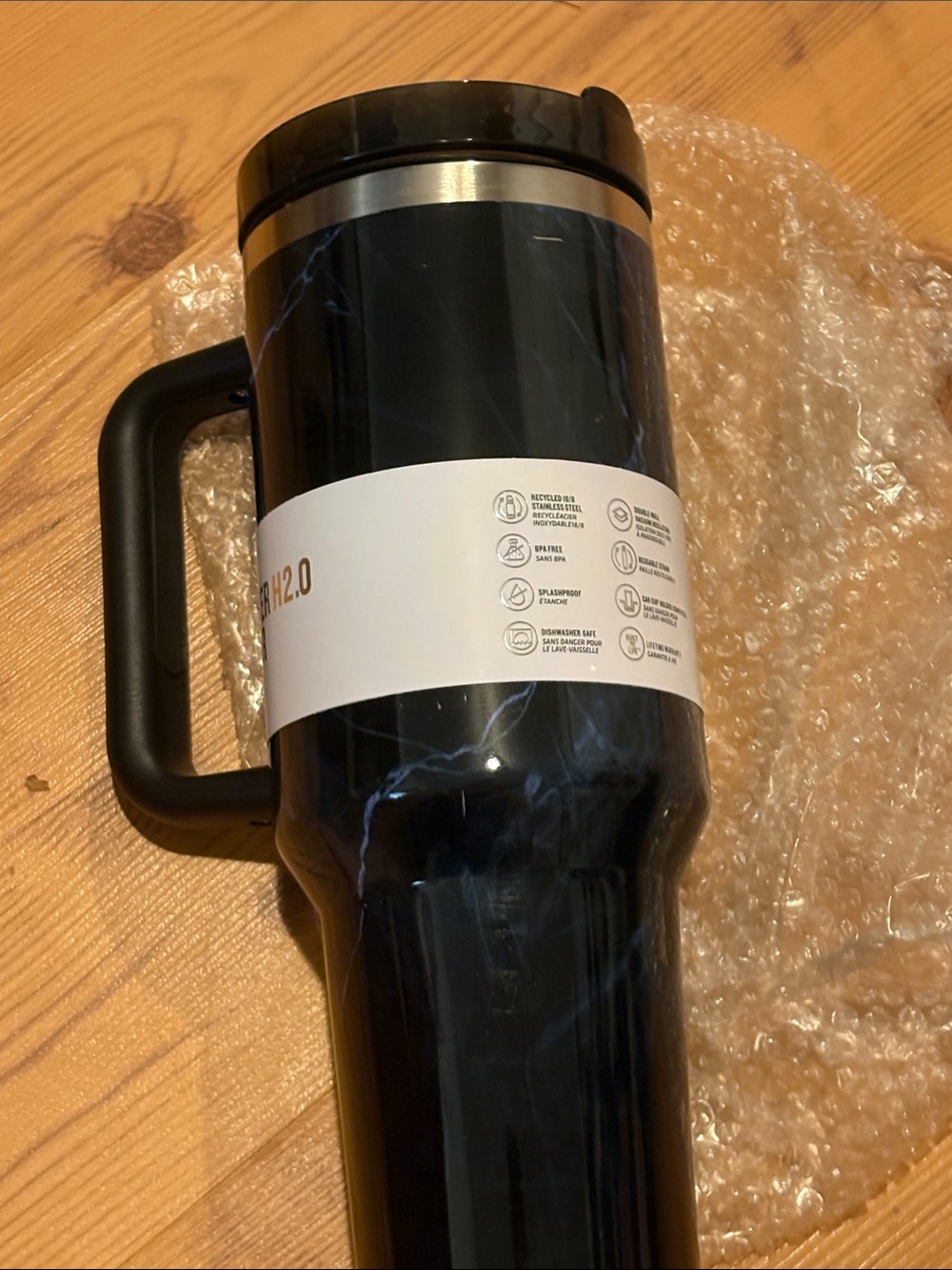 Stanley Black Marbled Insulated 40 oz Cup with Handle